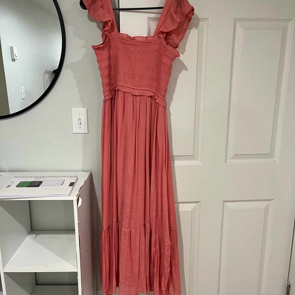 Pink Ruffled Maxi Dress